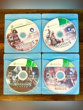 4 GAMES - Assassin's Creed 2 3 Revelations Rogue XBOX 360 BUNDLE DISCS ONLY DEAL
